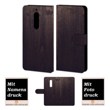 Personalisierte Handyhülle für Nokia 6 mit Holz - Optik + Fotodruck