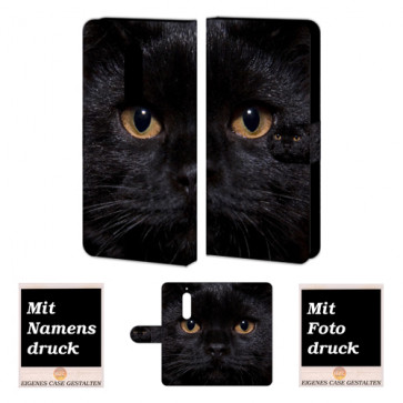 Nokia 5 Schutzhülle Handy Hülle Tasche mit Schwarz Katze + Bilddruck