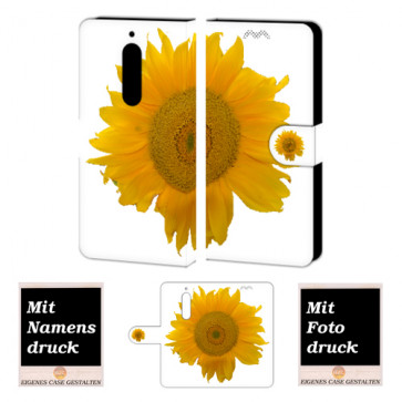 Schutzhülle Handy Hülle für Nokia 5 mit Sonnenblumen + Fotodruck Etui
