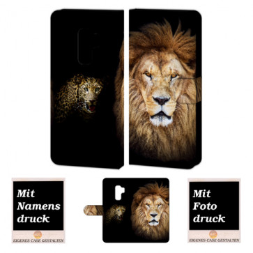 Samsung Galaxy S9 Handy Tasche mit Löwe Leopard +Fotodruck