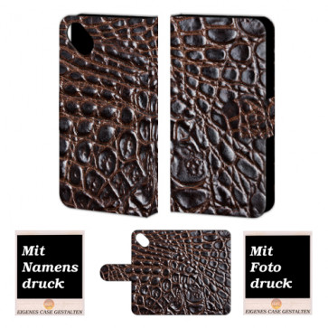 Wiko Sunset 2 Krokodil Optik Handy Tasche Hülle Foto Bild Druck