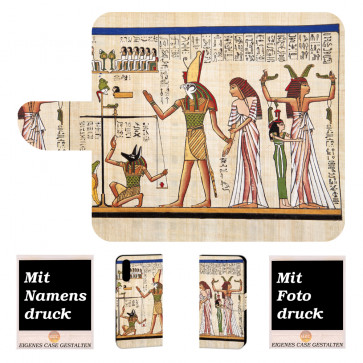 Handy Hülle für Huawei P30 mit Antikes -Ägypter + Fotodruck Text Logo