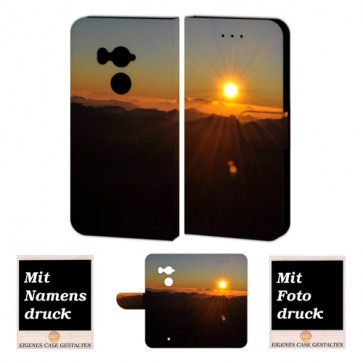HTC U11 Plus Handy Hülle Tasche Etui mit Sonnenaufgang Fotodruck