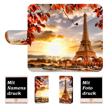 iPhone 6, 6s Schutzhülle Handyhülle mit Eiffelturm + Fotodruck Etui