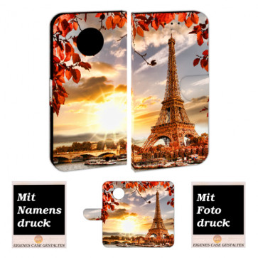 Motorola Moto G5 Plus Handy Hülle Tasche mit Bilddruck Eiffelturm