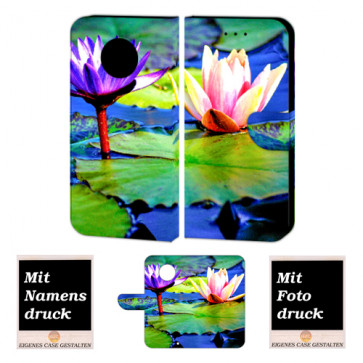 Handy Hülle Tasche mit Bilddruck Lotosblumen für Motorola Moto G5 Plus