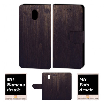 Nokia 3 Schutzhülle Tasche Handy Hülle mit Holz Optik + Fotodruck Etui