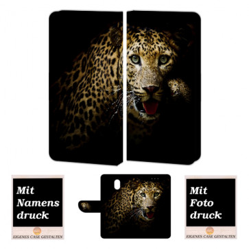 Nokia 3 Personalisierte Handy Hülle Etui mit Leopard + Fotodruck Logo 