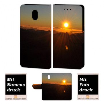 Nokia 3 Schutzhülle Handy Tasche mit Sonnenaufgang + Fotodruck Etui