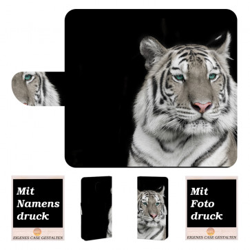 Nokia 2 Schutzhülle Handyhülle Tasche mit Tiger + Fotodruck