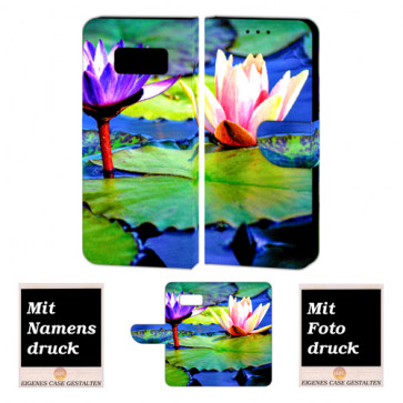 Samsung Galaxy S7 Handyhülle Tasche mit Lotosblumen+ Fotodruck