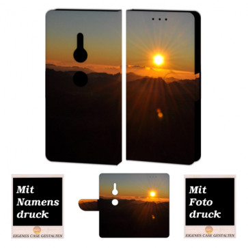 Sony Xperia XZ2 Handyhülle Tasche mit Sonnenaufgang Fotodruck 