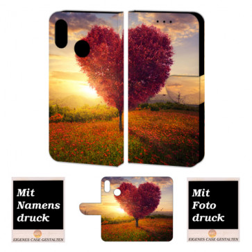 Huawei P Smart Plus Handy Tasche mit Herzbaum Bild Druck