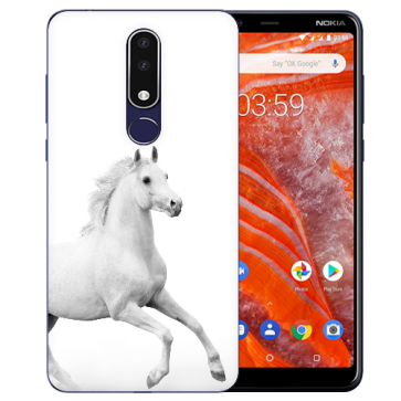 Silikon Schutzhülle TPU Case mit Pferd Bild Namen druck für Nokia 3.1 Plus 