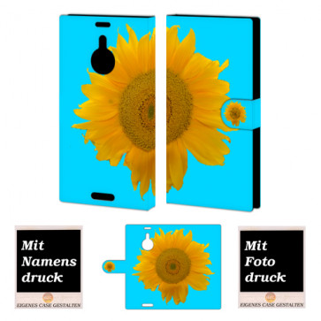 Handyhülle für Nokia Lumia 1520 mit Sonnenblumen + Bilddruck