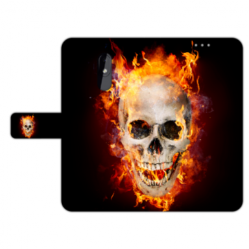 Handy Hülle mit Fotodruck Totenschädel Feuer für Nokia 3.2 Schutzhülle 