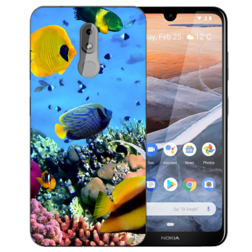 Nokia 3.2 Silikon TPU Handy Hülle mit Bilddruck Korallenfische Etui