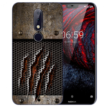 Nokia 6.1 Plus (2018) Silikon TPU Hülle mit Fotodruck Monster-Kralle