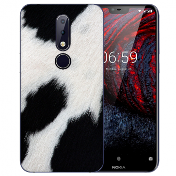 Nokia 6.1 Plus (2018) Silikon TPU Hülle mit Bild druck Kuhmuster 