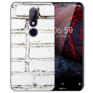 Nokia 6.1 Plus (2018) TPU Hülle mit Fotodruck Weiße Mauer