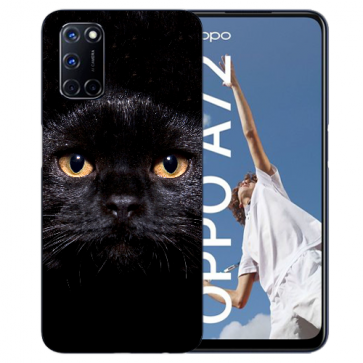 TPU Schutzhülle für Oppo A52 / A72 / A92 Case mit Fotodruck Schwarze Katze