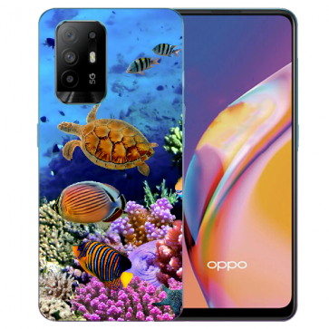 Oppo A94 (5G) TPU Schutzhülle mit Fotodruck Aquarium Schildkröten