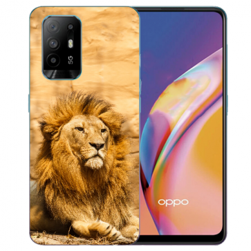 Silikon TPU Case Hülle für Oppo A94 (5G) mit Löwe Fotodruck 