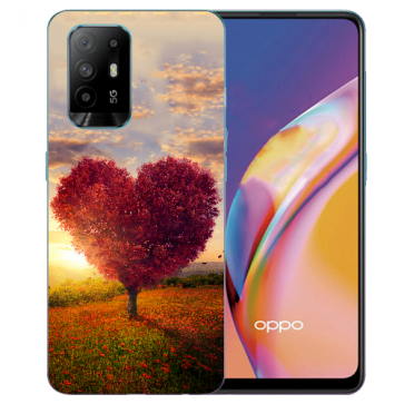 Silikon TPU Case Hülle mit Fotodruck Herzbaum für Oppo A94 (5G)