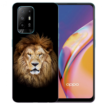 Silikon TPU Case Hülle für Oppo A94 (5G) mit Löwenkopf Fotodruck 