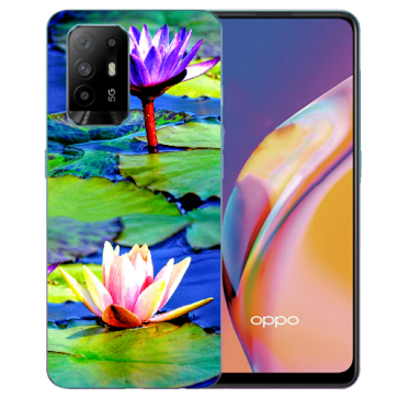 Oppo A94 (5G) TPU Schutzhülle Case mit Fotodruck Lotosblumen