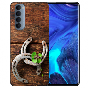 Oppo Reno 4 Pro (4G) Gestalte deine Handyhülle mit Fotodruck Holz hufeisen TPU Case