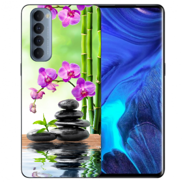 TPU Handyhülle selbst gestalten für Oppo Reno 4 Pro (4G) mit Orchidee Bambus und Basaltsteine Bilddruck 