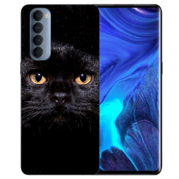 Oppo Reno 4 Pro (4G) Silikon Schale TPU Handyhülle mit Fotodruck Schwarze Katze