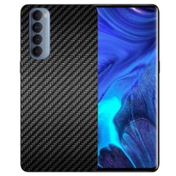 Silikon Schale TPU Handyhülle für Oppo Reno 4 Pro (4G) mit Fotodruck Carbon Optik