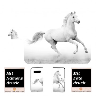 Samsung Galaxy S10e Handy Tasche mit Pferd + Bilddruck Text Etui