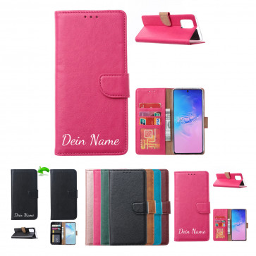 Handy Hülle für iPhone 12 Pro Max mit Namensdruck Rosa Etui