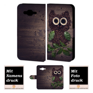 Schutzhülle Handy mit Kaffee Eule Bilddruck für Samsung Galaxy J3 Pro 