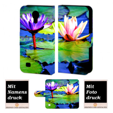 Samsung Galaxy S4 Handyhülle Tasche mit Lotosblumen +Fotodruck