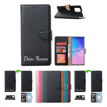 Schutzhülle Handy Tasche für Xiaomi Mi Note 10 Lite mit Namensdruck in Schwarz