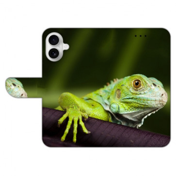 Personalisierte Backcover Tasche mit Fotodruck Eidechse für iPhone 16 Plus Etui