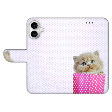 Handytasche Schutzhülle Schale für iPhone 16 Bilddruck Kätzchen Baby Etui