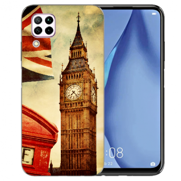 Huawei P40 Lite Silikon TPU Schutzhülle mit Big Ben London Bilddruck 