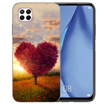 Huawei P40 Lite Silikon TPU Schutzhülle mit Herzbaum Bilddruck Etui