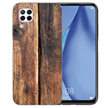 Silikon TPU Schutzhülle mit HolzOptik Bilddruck für Huawei P40 Lite 