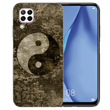 Huawei P40 Lite Silikon TPU Schutzhülle mit Yin Yang Bilddruck Etui