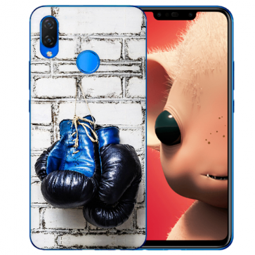 Huawei P Smart Plus Silikon TPU Hülle mit Bilddruck Boxhandschuhe