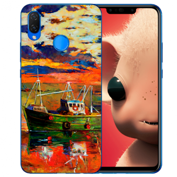 Huawei P Smart Plus Silikon TPU Handy Hülle mit Gemälde Fotodruck 