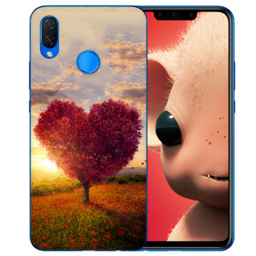 Huawei P Smart Plus Silikon TPU Handy Hülle mit Fotodruck Herzbaum