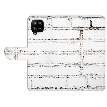 Samsung Galaxy A42 Handy Tasche mit Bilddruck Weiße Mauer Etui