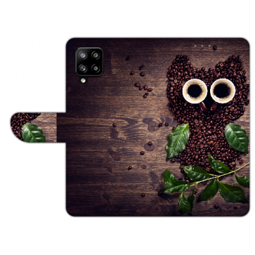 Handy Hülle mit Bilddruck Kaffee Eule für Samsung Galaxy A42 Etui